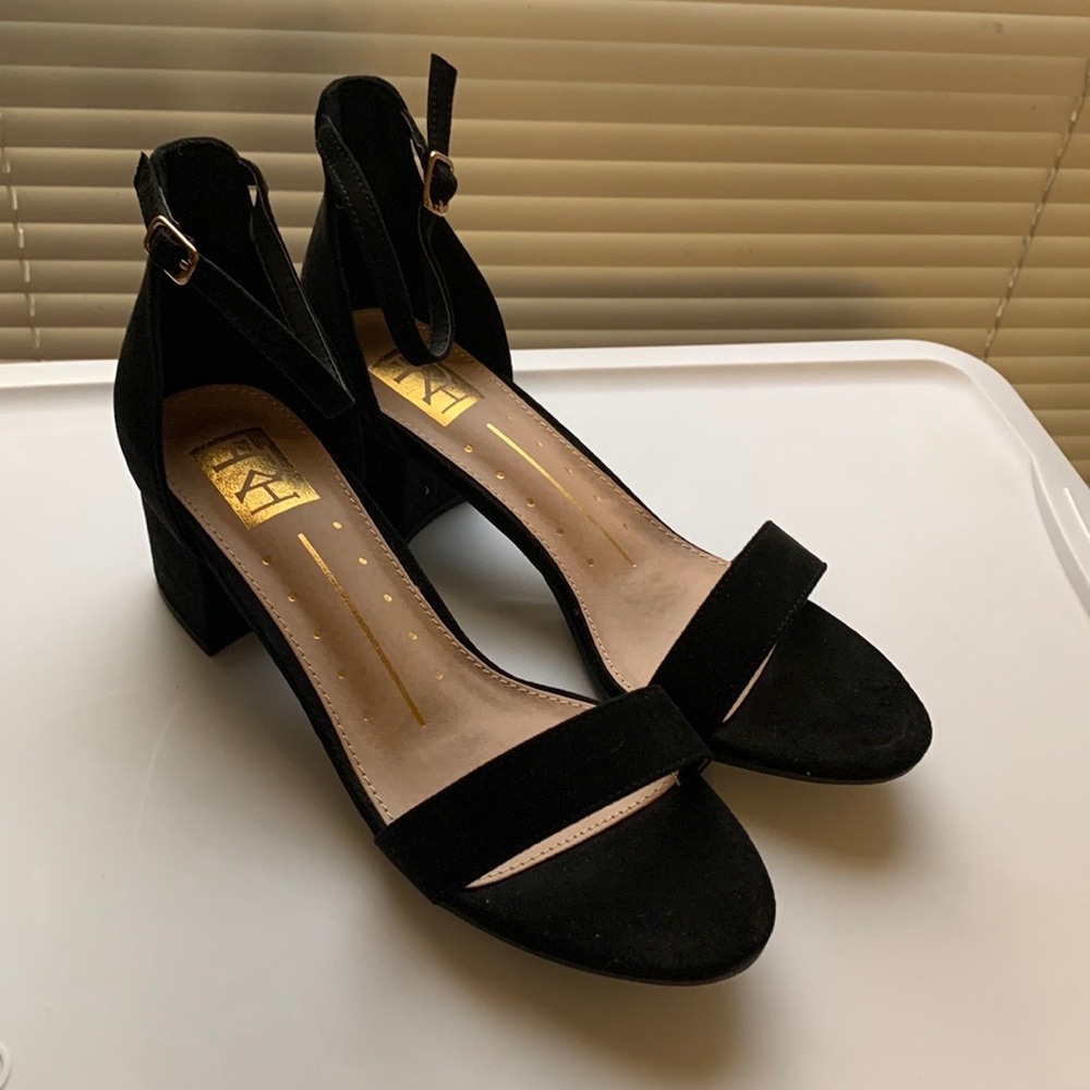 Sueded Black Heels NEW